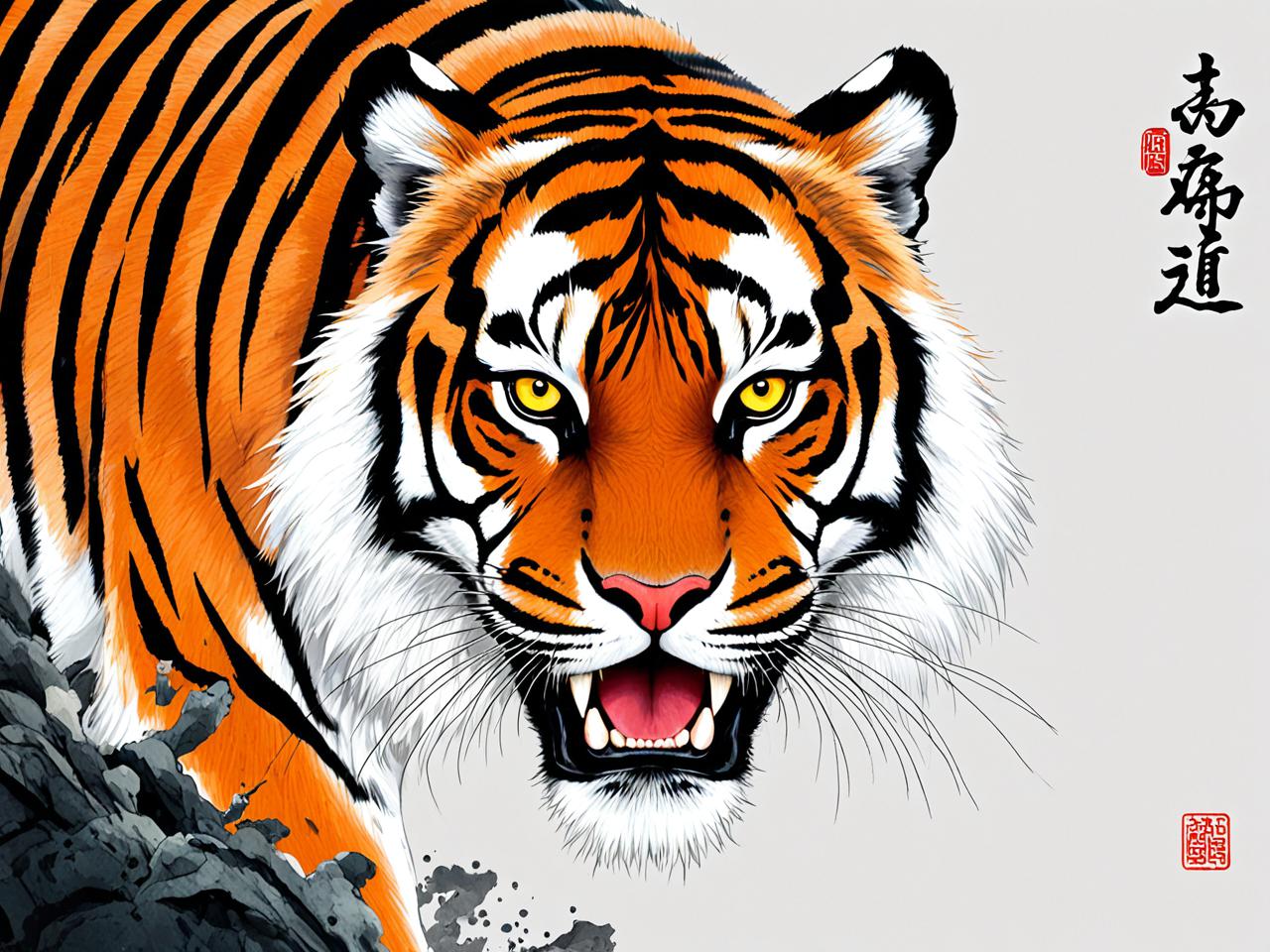 老虎画最忌三个地方