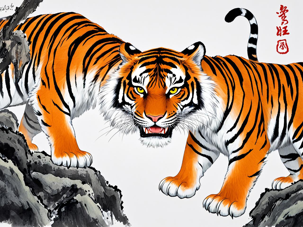 挂什么画最旺属虎人—风水画作与生肖虎的运势调和
