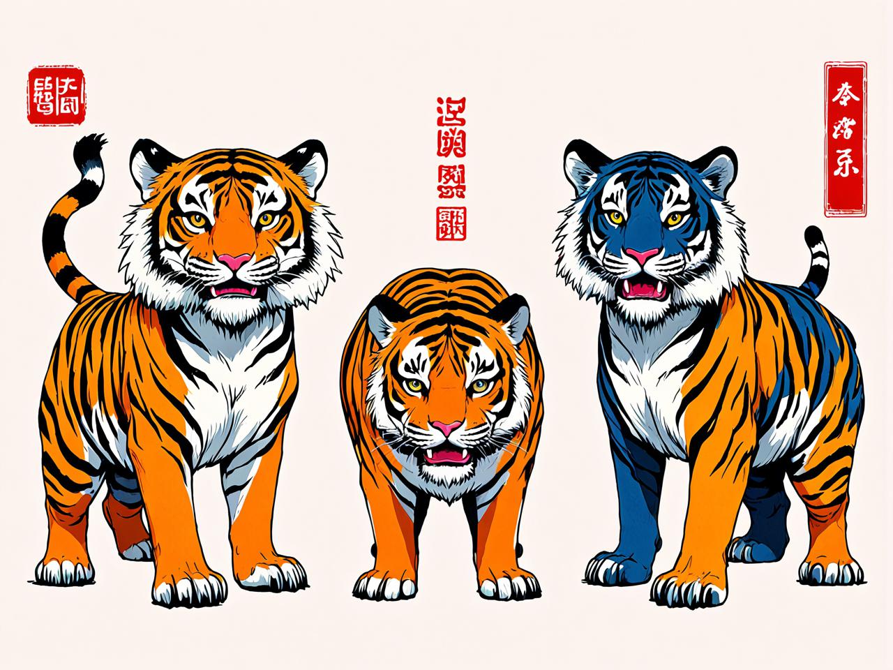 属虎最厉害三个摆件，助你虎虎生威，运势亨通