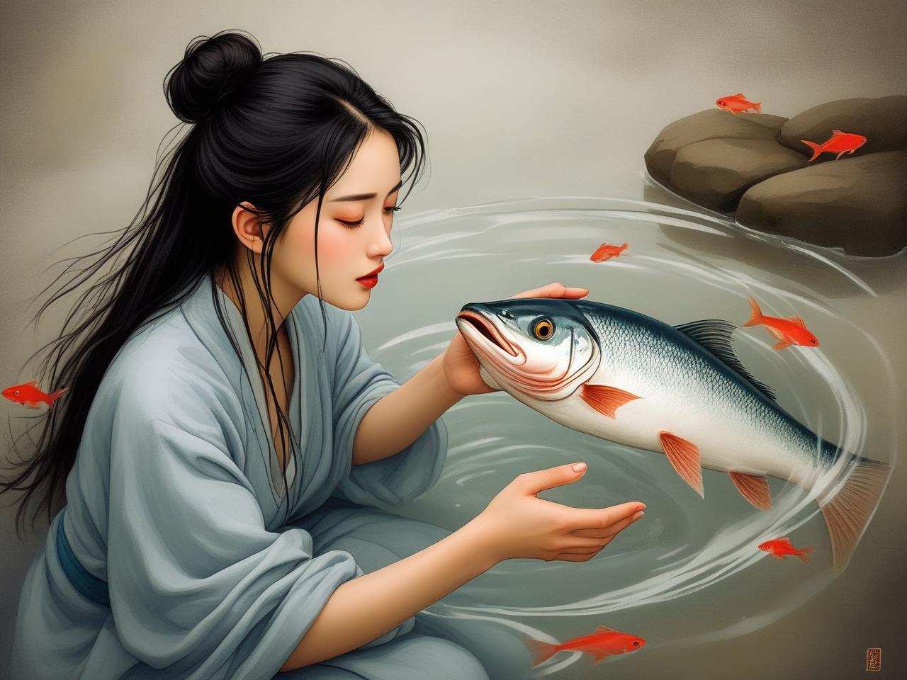 女人梦见用手抓活鱼,潜意识中的情感与生命力探寻 女人梦见用手抓活鱼,潜意识中的情感与生命力探寻