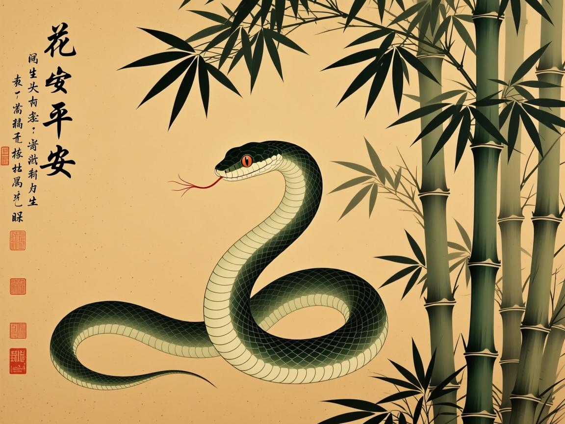 属蛇人一生最旺的画，竹报平安图