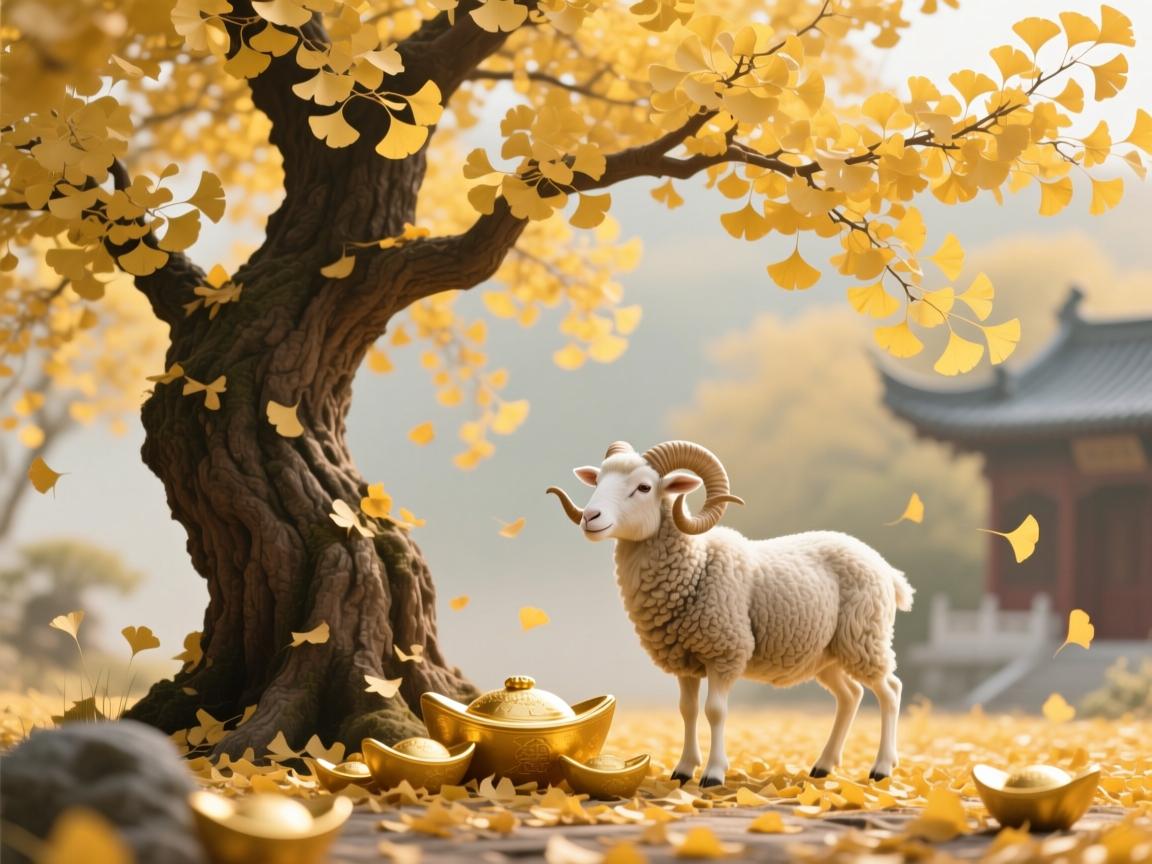 属羊一生最吉利的树，银杏树下的福运与智慧