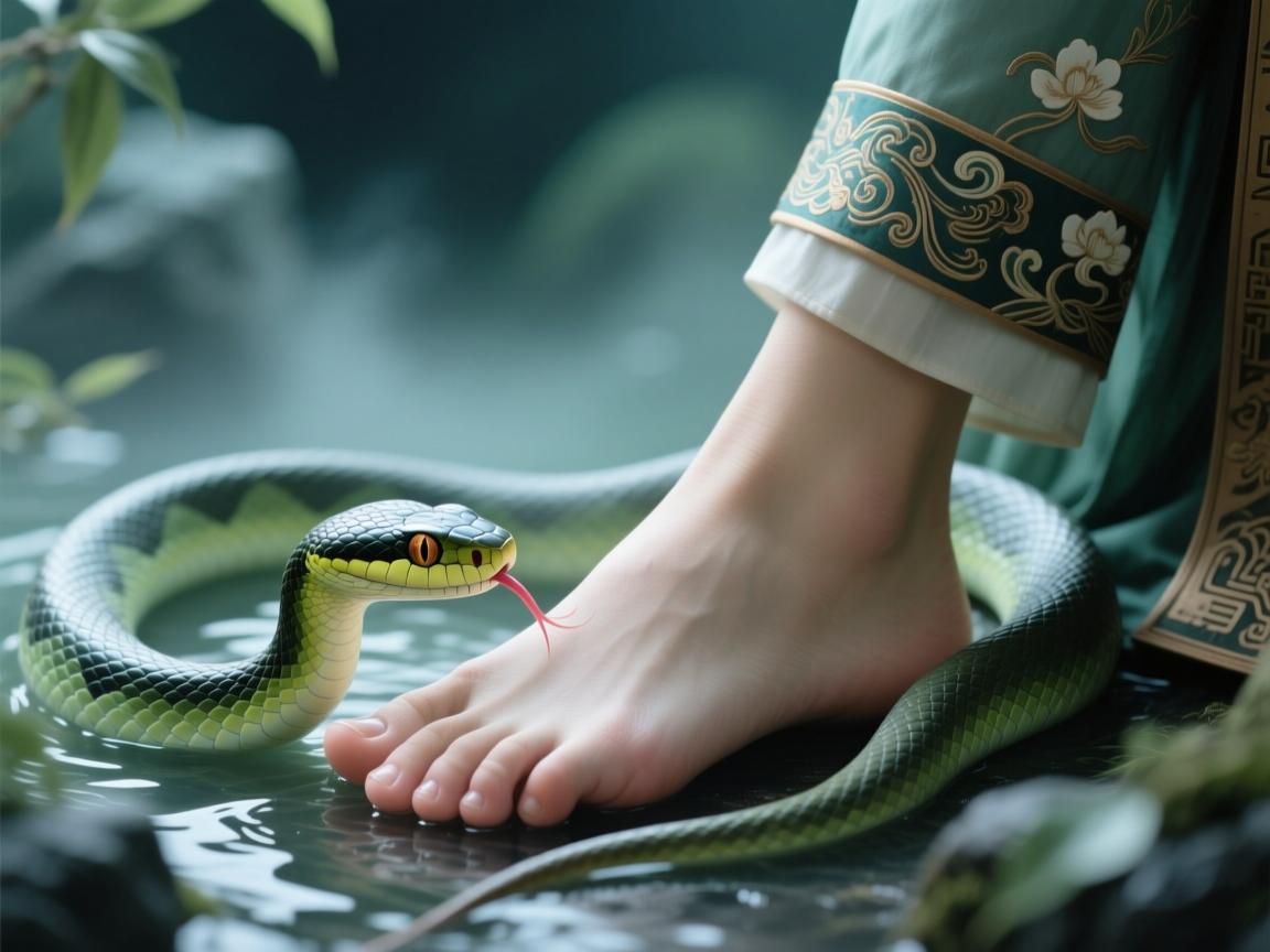梦境探秘，梦见蛇舔脚，是预警还是转机？