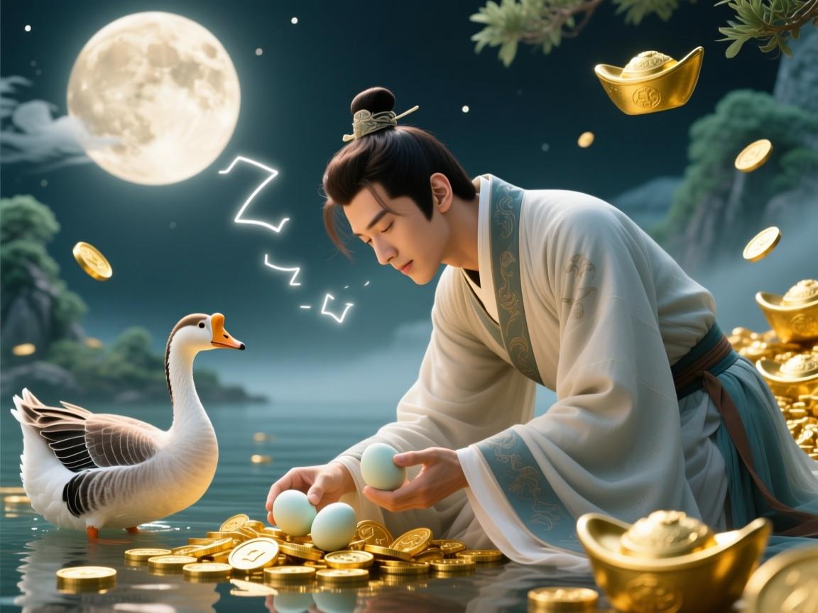 梦境解析，男人梦见捡鹅蛋，是财富吉兆还是生命启示？