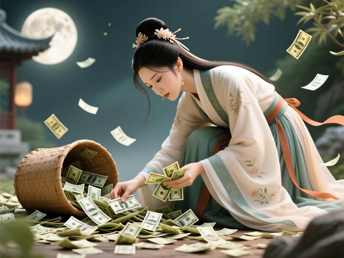 梦见一路上不停地捡钱