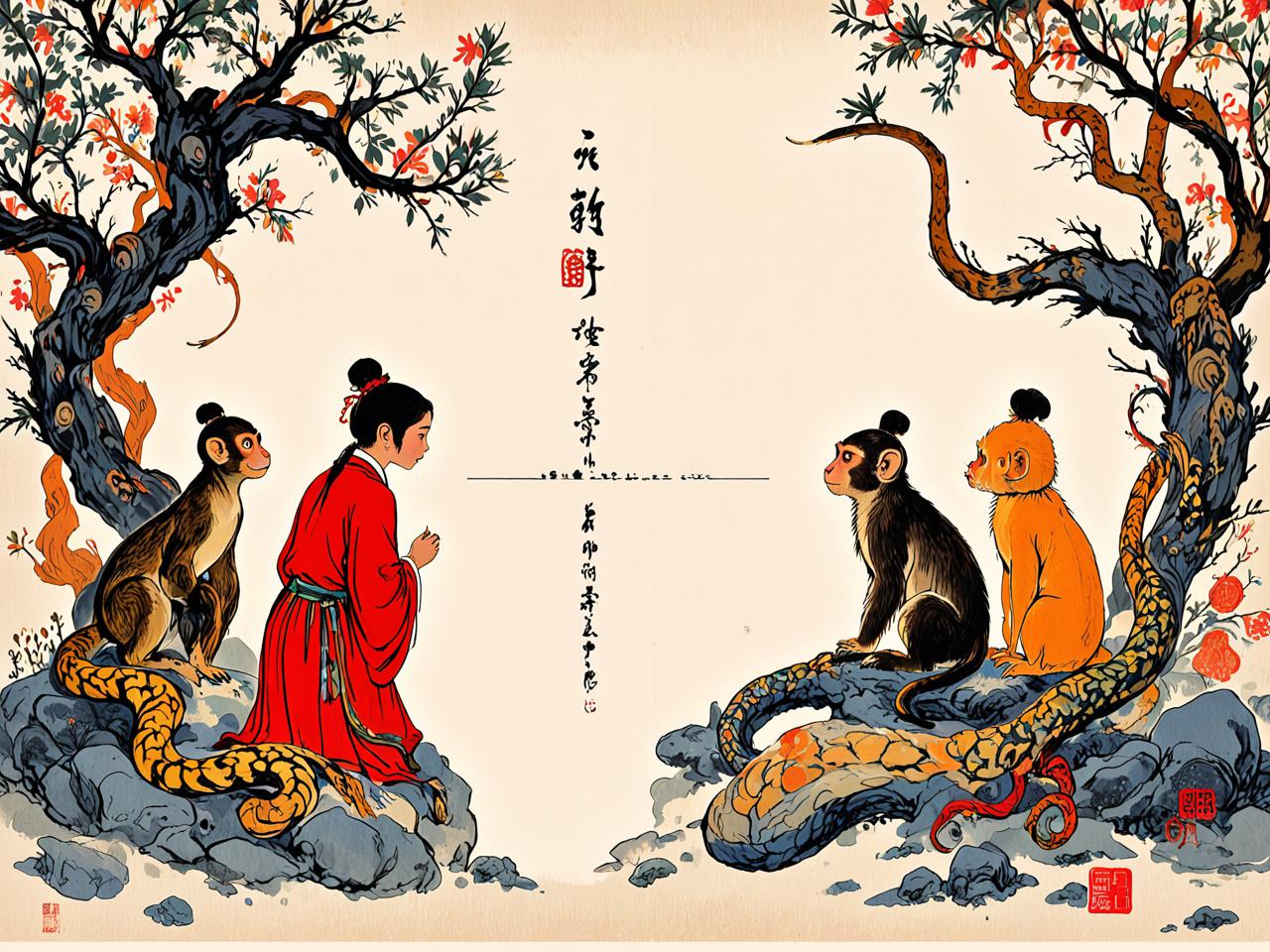 蛇遇猴，谁是谁的贵人？探秘属相之间的相生相克与互助之道